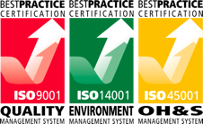 Accreditation for ISO 9001, ISO 14001 and ISO 45001