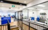 Airsafe's laboratory seen through the glass walls of the company's Beaconsfield office