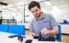 An Airsafe staff member processing incoming samples for testing